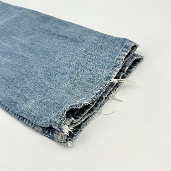 VTG Lee Dungarees Thrashed Distressed Carpenter Jeans Mens Size 32x30 Light Wash - Picture 10 of 12